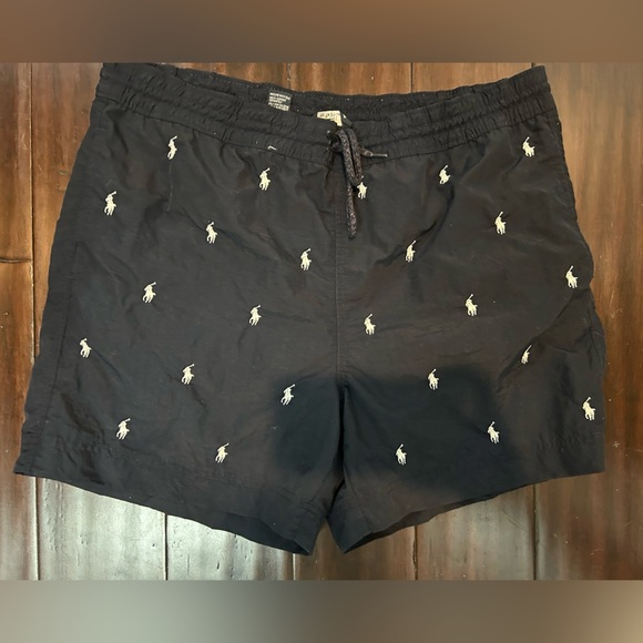 Polo by Ralph Lauren Navy Swim Shorts with all over pony medium men’s - Picture 1 of 2